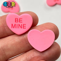 Sweet Tart Heart Shape Fake Candy Charm Flatback Pink Be Mine Cabochons 20 Pcs