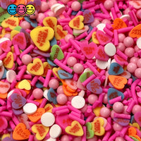Sweet Tarts Faux Sprinkle Fimo Valentines Day Mix Beads Funfetti