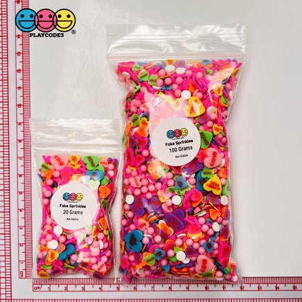 Sweet Tarts Faux Sprinkle Fimo Valentines Day Mix Beads Funfetti