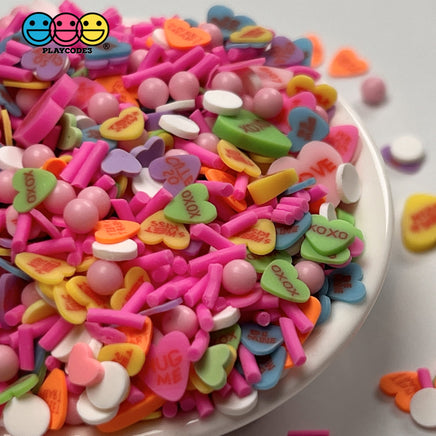 Sweet Tarts Faux Sprinkle Fimo Valentines Day Mix Beads Funfetti