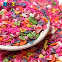 Sweet Tarts Faux Sprinkle Fimo Valentines Day Mix Beads Funfetti