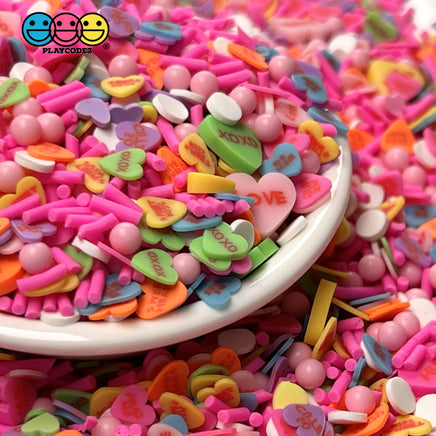 Sweet Tarts Faux Sprinkle Fimo Valentines Day Mix Beads Funfetti