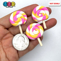 Swirl Lollipop Pink Yellow White Fake Food Candy Props 10pcs - Fake Food