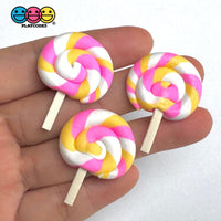 Swirl Lollipop Pink Yellow White Fake Food Candy Props 10pcs - Fake Food