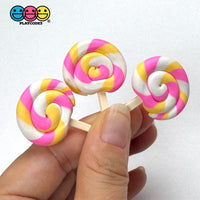 Swirl Lollipop Pink Yellow White Fake Food Candy Props 10pcs - Fake Food