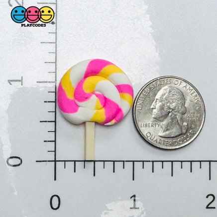 Swirl Lollipop Pink Yellow White Fake Food Candy Props 10pcs - Fake Food