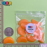 Tangerine Oranges Realistic Fake Fruit Food Flatback Charms (10 Pcs) Charm