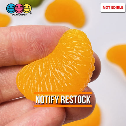 Tangerine Slices Realistic Imitation Fake Food Life Like Orange Fruit Plastic Resin 10 Pcs -H