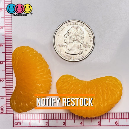 Tangerine Slices Realistic Imitation Fake Food Life Like Orange Fruit Plastic Resin 10 Pcs -H