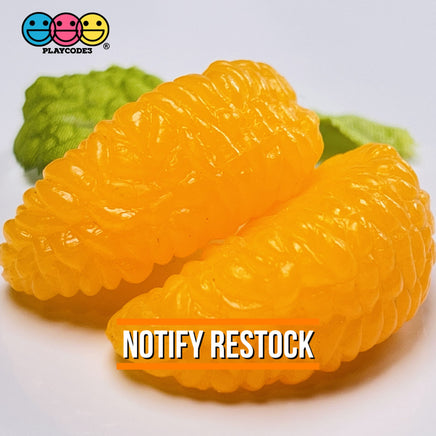 Tangerine Slices Realistic Imitation Fake Food Life Like Orange Fruit Plastic Resin 10 Pcs -H