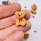 Teddy Bear With Bow Tie Miniature Charm Resin Valentines Day Cabochons 10 Pcs