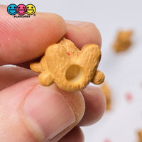 Teddy Bear With Bow Tie Miniature Charm Resin Valentines Day Cabochons 10 Pcs