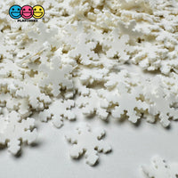 Thin Snowflake White Fimo Fake Sprinkles Polymer Clay Christmas Snowflakes Funfetti 10Mm 10 Grams