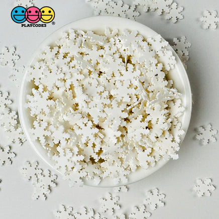 Thin Snowflake White Fimo Fake Sprinkles Polymer Clay Christmas Snowflakes Funfetti 10Mm Sprinkle