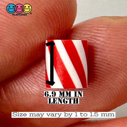 Tiny Christmas Fake Candy Cane Red Green Clay Cabochons Decoden Charm 10 Pcs Playcode3 Llc