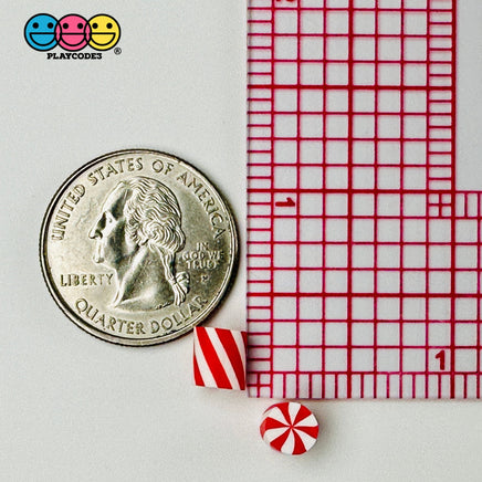 Tiny Christmas Fake Candy Cane Red Green Clay Cabochons Decoden Charm 10 Pcs Playcode3 Llc