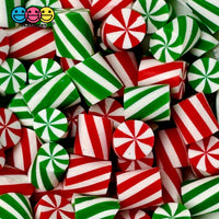 Tiny Christmas Fake Candy Cane Red Green Clay Cabochons Decoden Charm 10 Pcs Playcode3 Llc