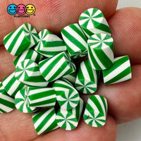 Tiny Christmas Fake Candy Cane Peppermint Swirl Mix Mini Polymer Clay Cabochons Decoden Charm 20 Pcs