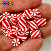 Tiny Christmas Fake Candy Cane Red Green Clay Cabochons Decoden Charm 10 Pcs Playcode3 Llc