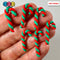 Tiny Miniature Christmas Candy Cane Red Green Cabochons Decoden Charm 10 Pcs Playcode3 Llc