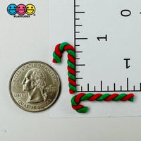 Tiny Miniature Christmas Candy Cane Red Green Cabochons Decoden Charm 10 Pcs Playcode3 Llc