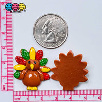 Turkey Flatback Colorful Charm Thanksgiving Christmas Cabochons 10 Pcs
