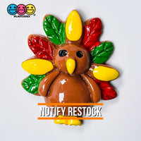 Turkey Flatback Colorful Charm Thanksgiving Christmas Cabochons 10 Pcs