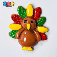 Turkey Flatback Colorful Charm Thanksgiving Christmas Cabochons 10 Pcs