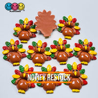 Turkey Flatback Colorful Charm Thanksgiving Christmas Cabochons 10 Pcs