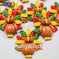 Turkey Flatback Colorful Charm Thanksgiving Christmas Cabochons 10 Pcs