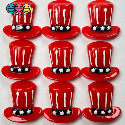 Uncle Sam Hat Flatback Charms American Flat Patriotic 4Th Of July Cabochons Decoden 10 Pcs Charm