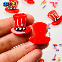 Uncle Sam Hat Flatback Charms American Flat Patriotic 4Th Of July Cabochons Decoden 10 Pcs Charm