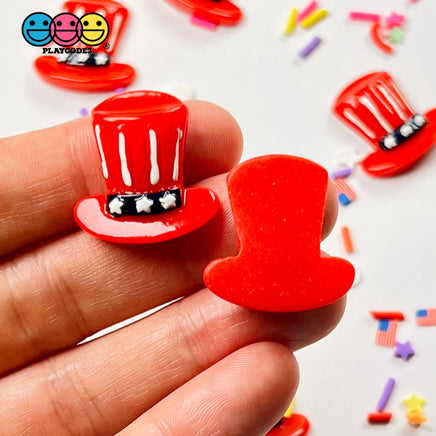 Uncle Sam Hat Flatback Charms American Flat Patriotic 4Th Of July Cabochons Decoden 10 Pcs Charm