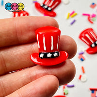 Uncle Sam Hat Flatback Charms American Flat Patriotic 4Th Of July Cabochons Decoden 10 Pcs Charm