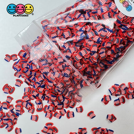 Uncle Sam Hat Patriotic 4Th Of July Memorial Day Sprinkles Fake Clay Sprinkle Funfetti Confetti