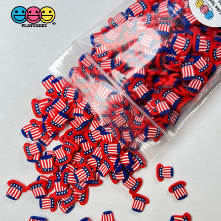 Uncle Sam Hat Patriotic 4Th Of July Memorial Day Sprinkles Fake Clay Sprinkle Funfetti Confetti