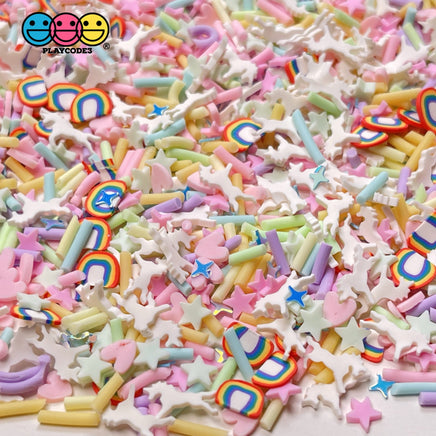 Unicorn Heaven Fimo Mix Fake Clay Sprinkles Stars Glitter Rainbows 20 Grams Sprinkle