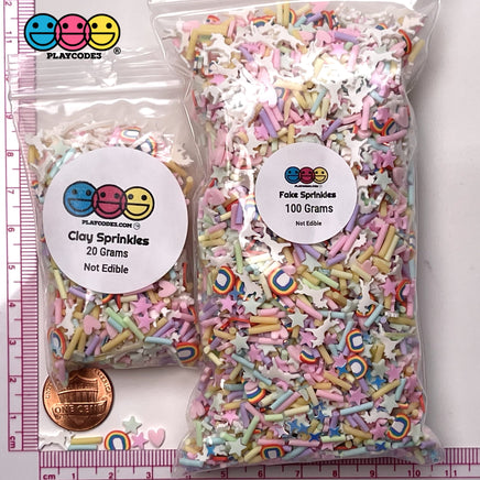 Unicorn Heaven Fimo Mix Fake Clay Sprinkles Stars Glitter Rainbows Sprinkle