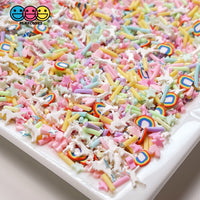 Unicorn Heaven Fimo Mix Fake Clay Sprinkles Stars Glitter Rainbows Sprinkle