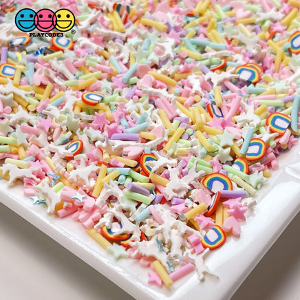 Unicorn Heaven Fimo Mix Fake Clay Sprinkles Stars Glitter Rainbows Sprinkle
