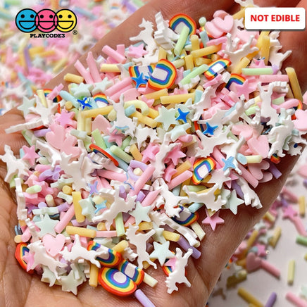 Unicorn Heaven Fimo Mix Fake Clay Sprinkles Stars Glitter Rainbows Sprinkle