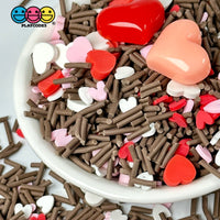 Valentine Chocolate Mix Red Pink Hearts Fimo Slices Fake Sprinkles Jimmies Playcode3 Llc Sprinkle