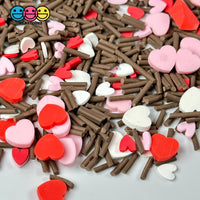 Valentine Chocolate Mix Red Pink Hearts Fimo Slices Fake Sprinkles Jimmies Playcode3 Llc Sprinkle