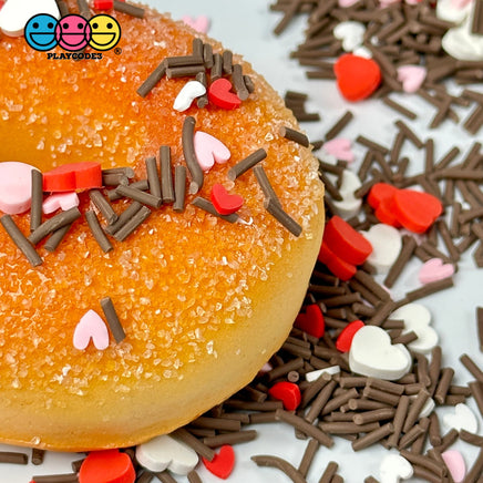 Valentine Chocolate Mix Red Pink Hearts Fimo Slices Fake Sprinkles Jimmies Playcode3 Llc Sprinkle