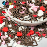 Valentine Chocolate Mix Red Pink Hearts Fimo Slices Fake Sprinkles Jimmies Playcode3 Llc Sprinkle