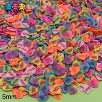 Valentine Fake Candy Conversation Hearts Sweethearts Heart Fimo Slices Sprinkles Jimmies 5 Mm / 20