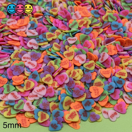 Valentine Fake Candy Conversation Hearts Sweethearts Heart Fimo Slices Sprinkles Jimmies 5 Mm / 20