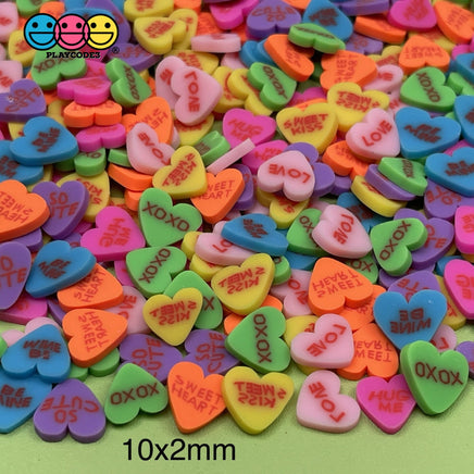 Valentine Fake Candy Conversation Hearts Sweethearts Heart Fimo Slices Sprinkles Jimmies 10 Mm / 20