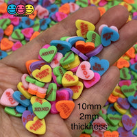 Valentine Fake Candy Conversation Hearts Sweethearts Heart Fimo Slices Sprinkles Jimmies Sprinkle