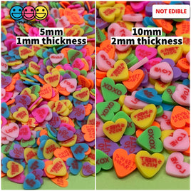 Valentine Fake Candy Conversation Hearts Sweethearts Heart Fimo Slices Sprinkles Jimmies Sprinkle